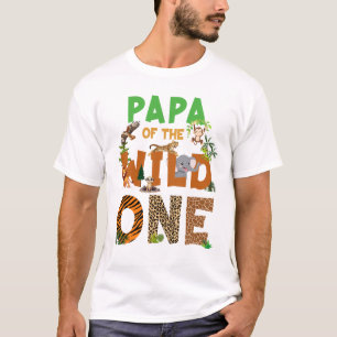 Papa Of The Birthday Wild One Safari Birthday Boy  T-Shirt