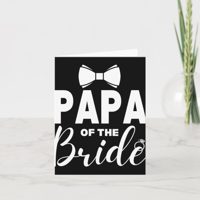 Papa Of The Bride Wedding Party Family Costume Dad Card (Front)