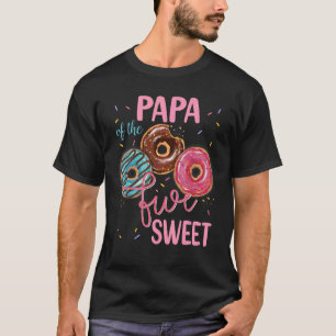 Papa Of The Sweet Five 5th Donut Birthday Party Th T-Shirt