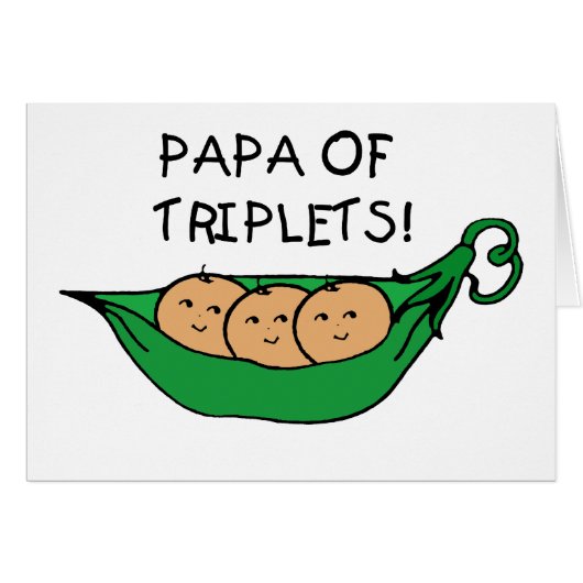 Papa of Triplets Pod Cards (Front Horizontal)