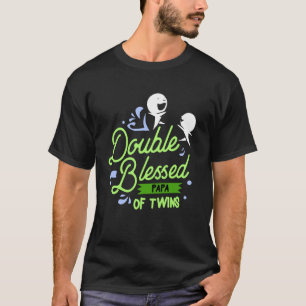 Papa Of Twins Grandpa Announcement Grandfather To T-Shirt