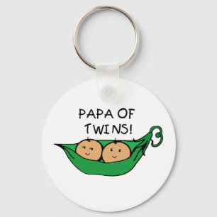 Papa of Twins Pod Keychain