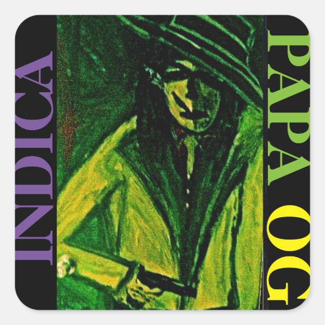 PAPA OG INDICA SQUARE STICKER (Front)