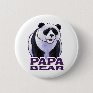 Papa Panda Bear Button