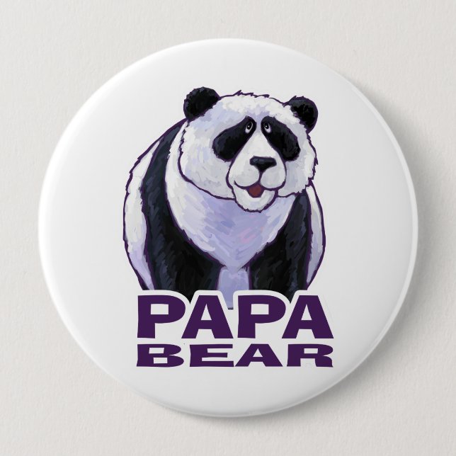 Papa Panda Bear Button (Front)
