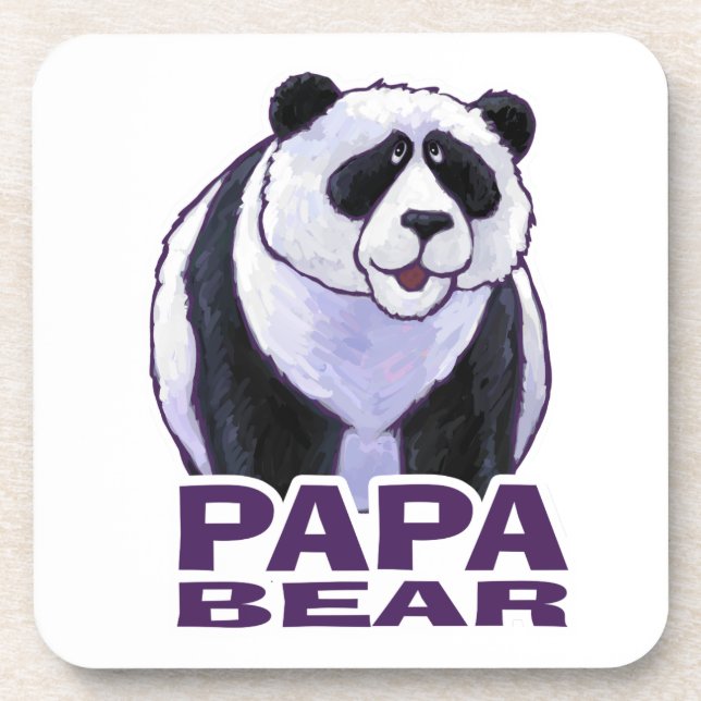 Papa Panda Bear Drink Coaster (Front)