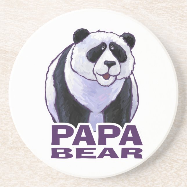 Papa Panda Bear Drink Coaster (Front)