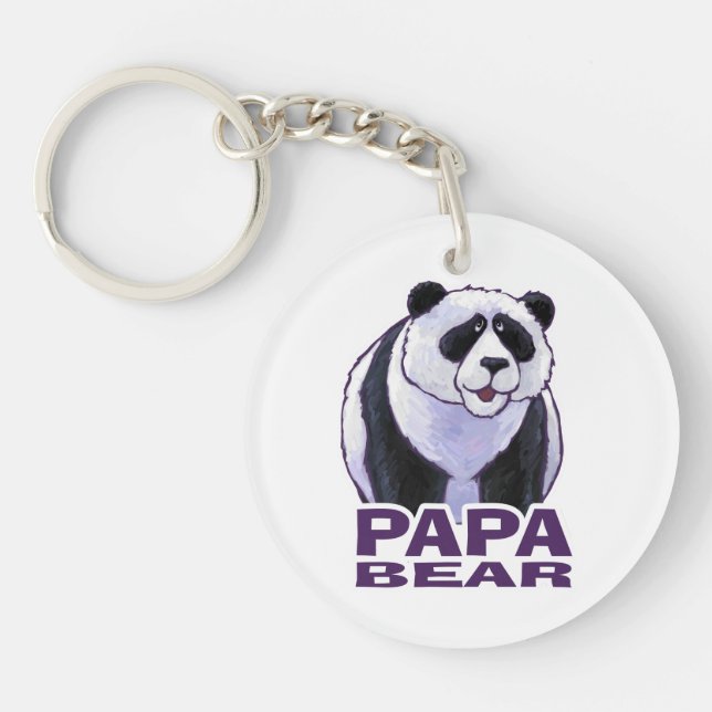 Papa Panda Bear Keychain (Front)