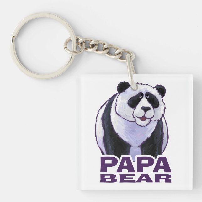 Papa Panda Bear Keychain (Front)