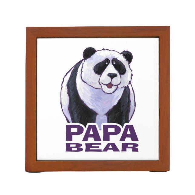 Papa Panda Bear Pencil Holder (Back)