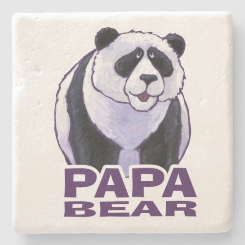 Papa Panda Bear Stone Coaster