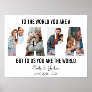 Papa Photo Collage Birthday Papa Present Daddy Poster