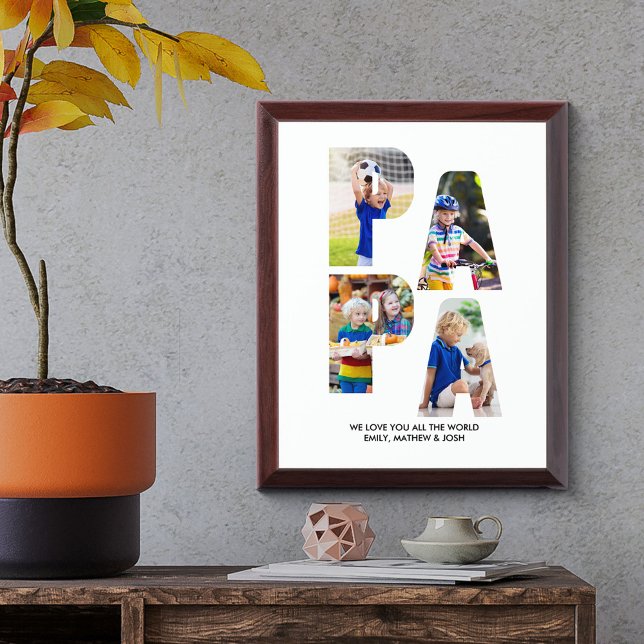PAPA Photo Collage Cutout Grandkids Names Plaque (Creator Uploaded)
