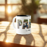 Papa Photo Collage, Father's day Gift Two-Tone Coffee Mug<br><div class="desc">This is a PAPA photo collage mug with 4 photos. This is the perfect gift for dad for father’s day,  his birthday or Christmas.</div>