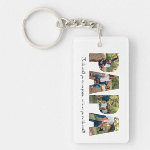Papa Photo Collage Keychain for Fathers day