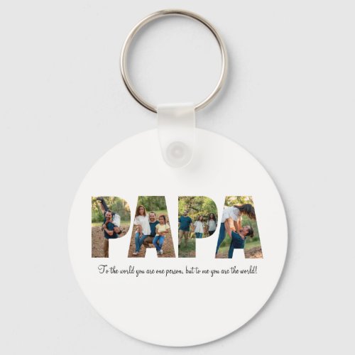 Papa Photo Collage Keychain for Fathers day