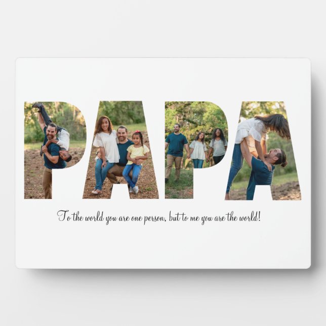 Papa Photo Collage Plaque for Father's day (Front)