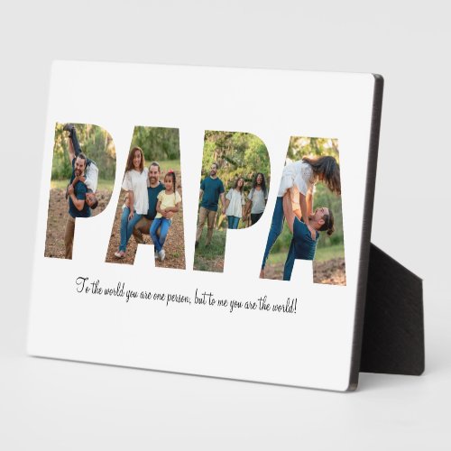 Papa Photo Collage Plaque for Fathers day