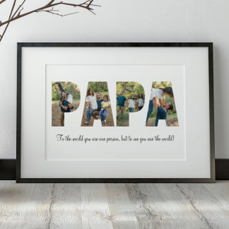 Papa Photo Collage Poster