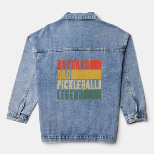 Papa Pickleball Funny Husband Dad Legend Vintage F Denim Jacket