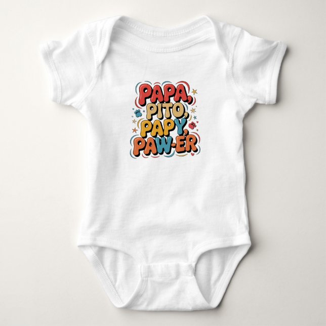 Papa Pito Pappy Pawer Baby Bodysuit (Front)