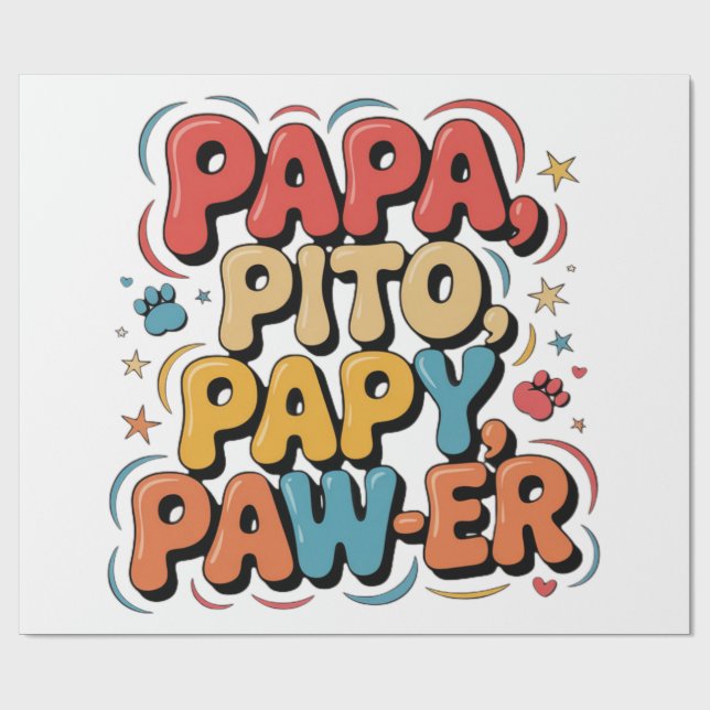 Papa Pito Pappy Pawer Wrapping Paper (Flat)