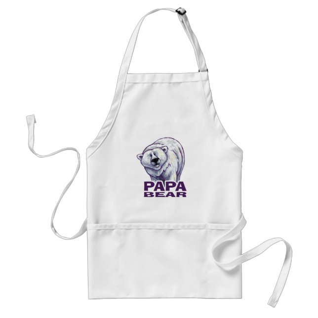 Papa Polar Bear Adult Apron (Front)