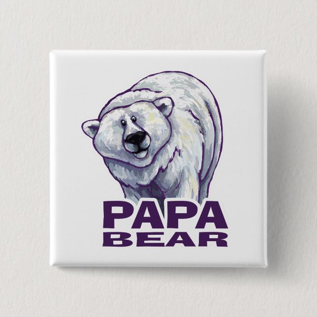 Papa Polar Bear Button (Front)