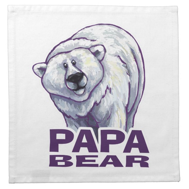 Papa Polar Bear Cloth Napkin (Front)