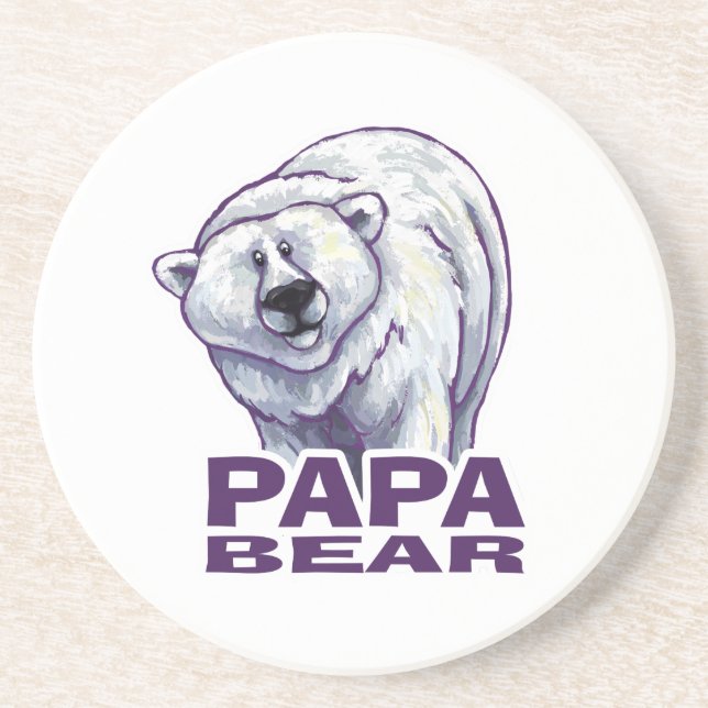 Papa Polar Bear Coaster (Front)