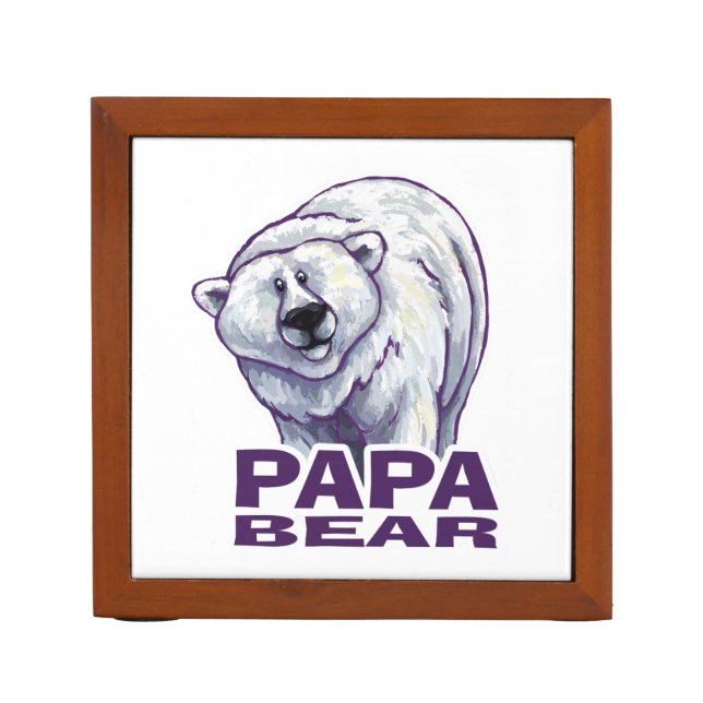 Papa Polar Bear Desk Organizer (Front)