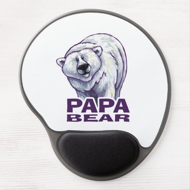 Papa Polar Bear Gel Mouse Pad (Front)