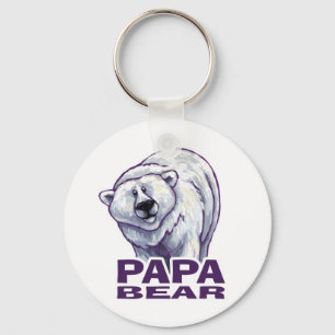 Papa Polar Bear Keychain