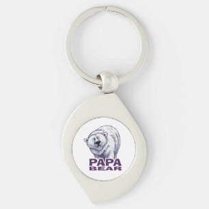 Papa Polar Bear Keychain