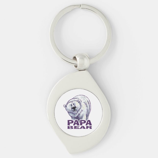 Papa Polar Bear Keychain (Front)