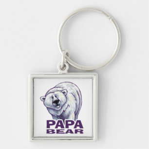 Papa Polar Bear Keychain