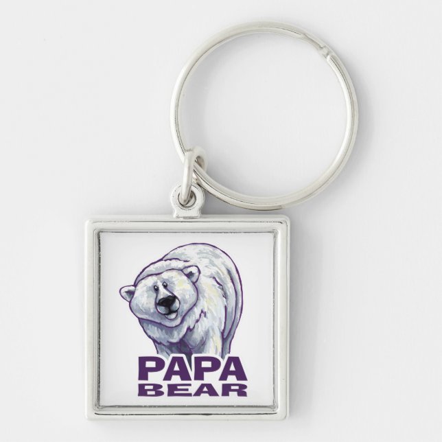 Papa Polar Bear Keychain (Front)