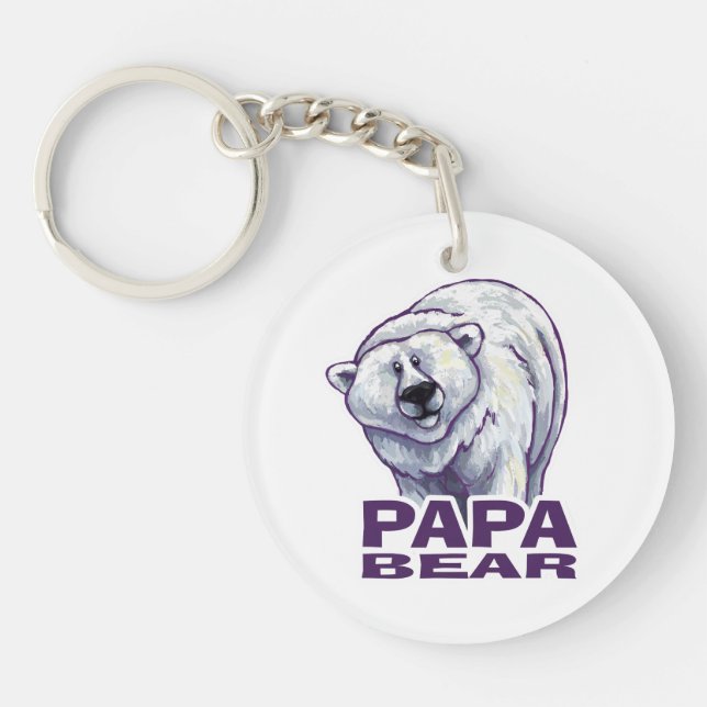 Papa Polar Bear Keychain (Front)