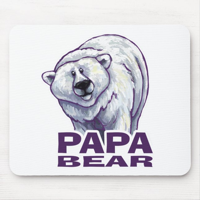 Papa Polar Bear Mouse Pad (Front)