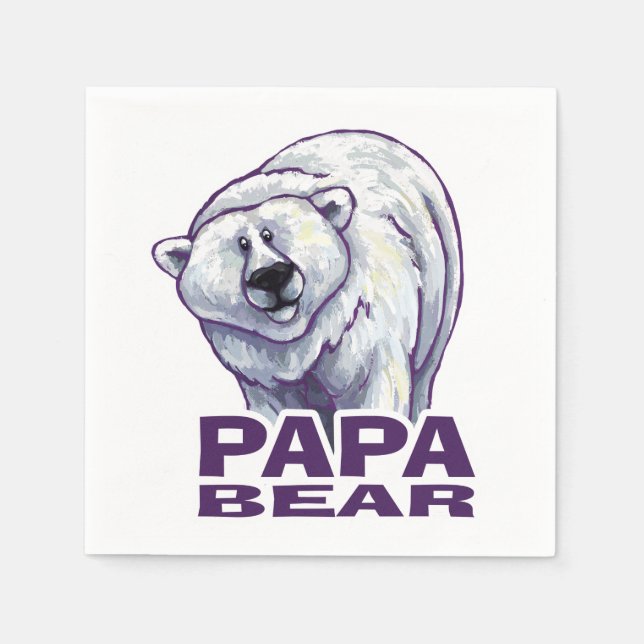 Papa Polar Bear Paper Napkins (Front)