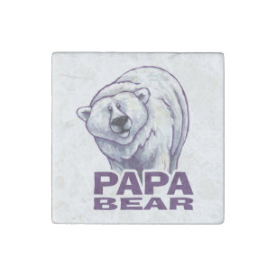 Papa Polar Bear Stone Magnet