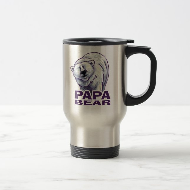 Papa Polar Bear Travel Mug (Right)