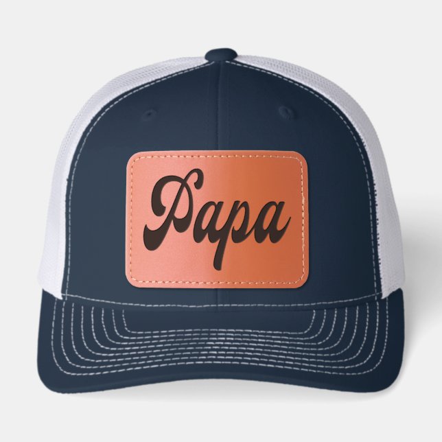Papa Retro Leather Patch Hat (Front)