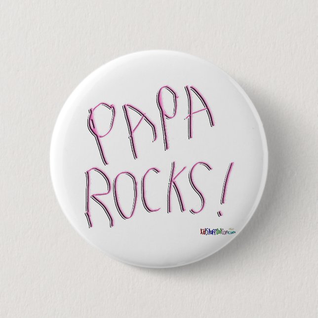 Papa Rocks! Button (Front)