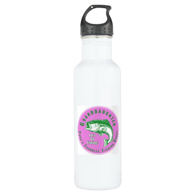 Papa’s Favorite Fishing Buddy Stainless Steel Water Bottle (Front)