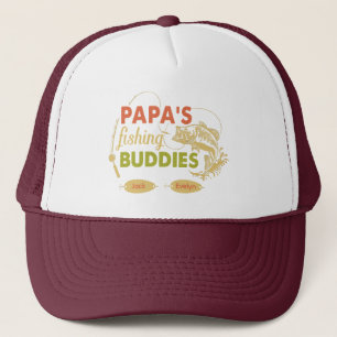 Papa’s Fishing Buddies Personalized grandkids Name Trucker Hat