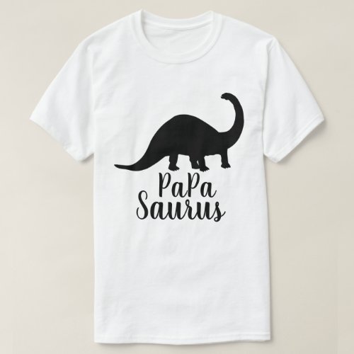 Papa Saurus Brontosaurus Silhouette T_Shirt