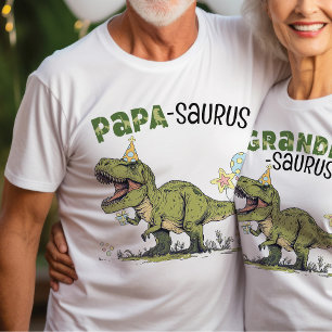 Papa-saurus Grandpa Dinosaur Kids Birthday Party T-Shirt