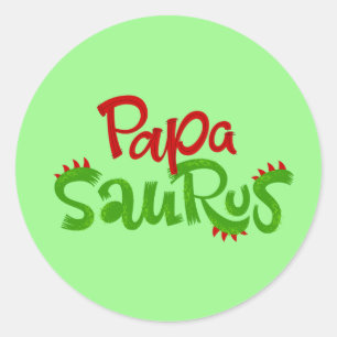 Papa Saurus Graphic Classic Round Sticker