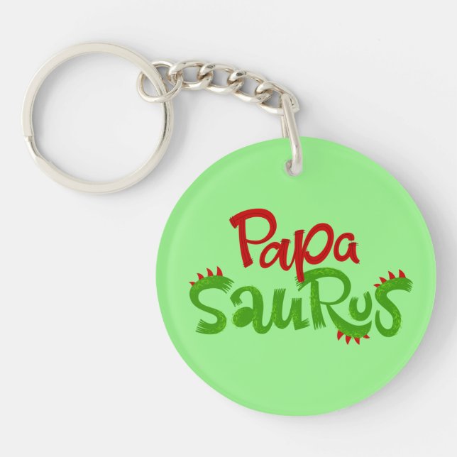 Papa Saurus Graphic Keychain (Front)
